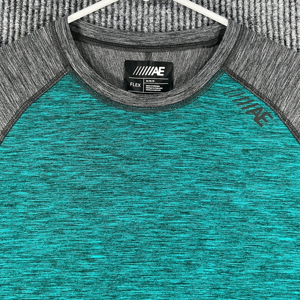 American Eagle Shirt Mens‎ Medium Green Gray Long Sleeve Lightweight Soft